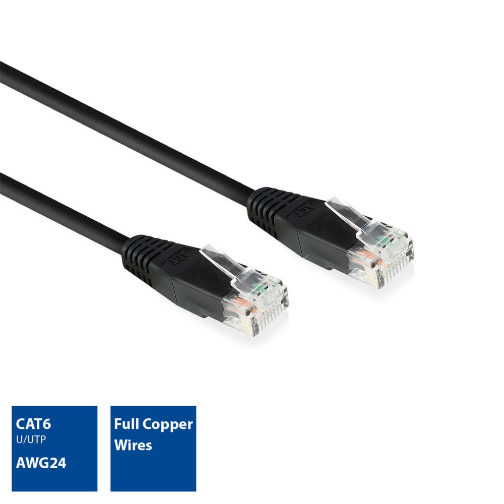 ACT netwerkkabel | Cat6 | U/UTP (UTP) | 2 m | Zwart | AC4002 - Afbeelding 3