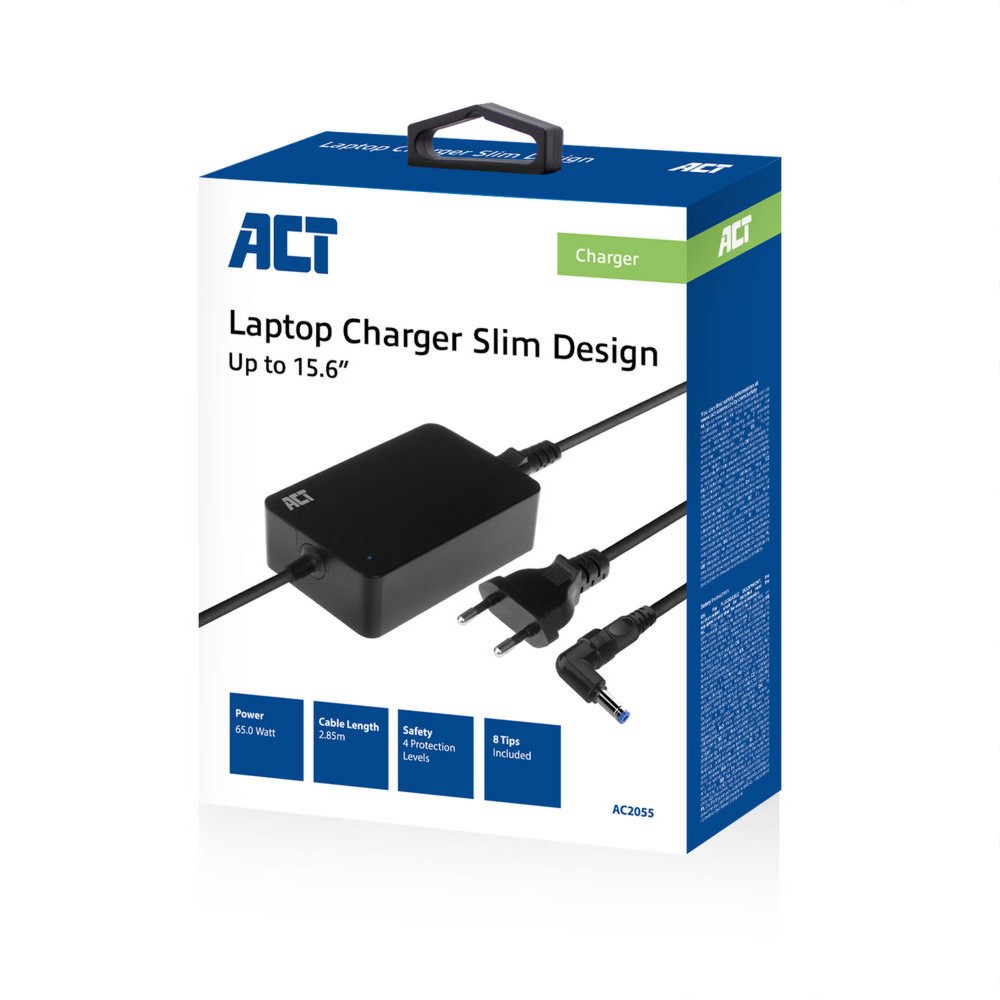 ACT AC2055 | Universele Compacte Notebook Lader | 65 Watt | 3 Meter - Afbeelding 6