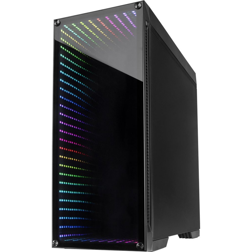 Inter-Tech X-908 Infini2 | Infinity Mirror | Tower Case | USB-C | Zwart - Afbeelding 4