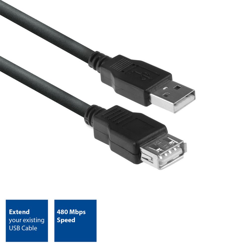 ACT AC3040 | USB 2.0 Kabel | USB-A naar USB-A | 1.8m | Zwart - Afbeelding 3