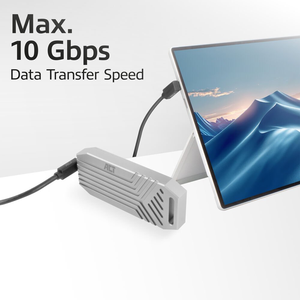 ACT AC7478 | USB 3.2 Gen 2 Kabel | USB-C (haaks boven/beneden) naar USB-C (haaks boven/beneden) | 60W | 10Gbps | 2m | Zwart - Afbeelding 6