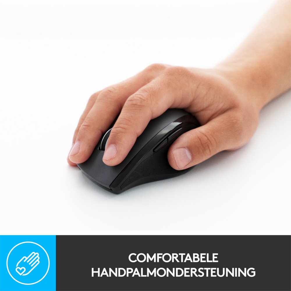Logitech Marathon M705 | Draadloze Muis | Rechtshandig | RF | 1000 DPI | Zwart - Afbeelding 3