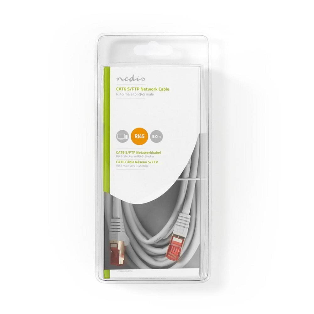 Nedis netwerkkabel | Cat6 | S/FTP (S-STP) | 5 m | Grijs | CCGB85221GY50 - Afbeelding 3