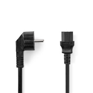 Nedis CEGL10000BK50 | 5 m Stroomkabel | CEE 7/7 Male (Haaks) naar IEC C13 | Zwart
