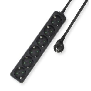 ACT AC2460 | Stekkerdoos | 6 Stopcontacten | 3 m | Binnen | Zwart