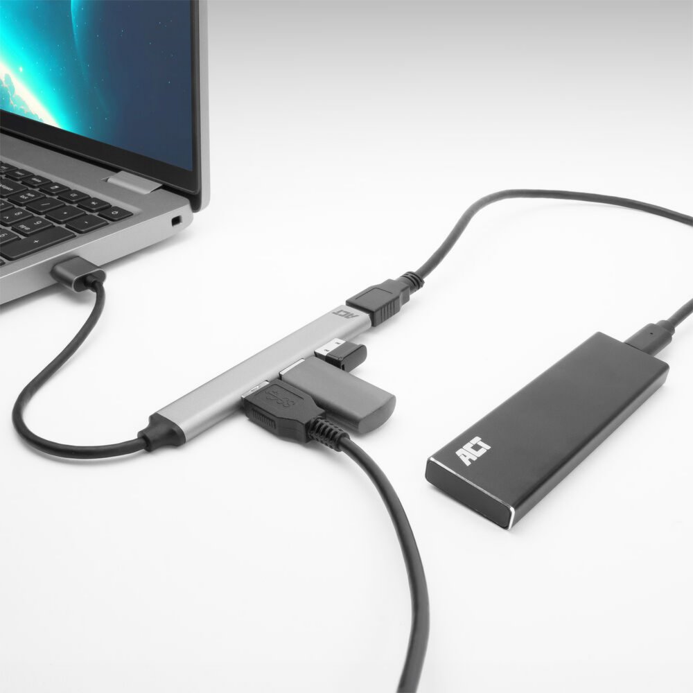 ACT AC6225 | USB 2.0 Interface Hub | 480 Mbit/s | Grijs - Afbeelding 4