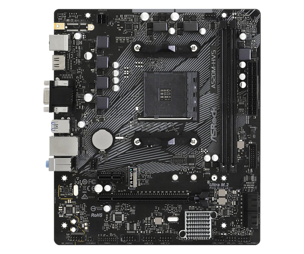 Asrock A520M-HVS | Socket AM4 | AMD A520 | 2xDDR4 | Micro-ATX | Moederbord - Afbeelding 3