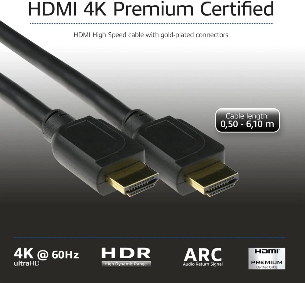 ACT AK3941 HDMI Kabel | 0,5 m | HDMI Type A naar Type A | Zwart - Afbeelding 3