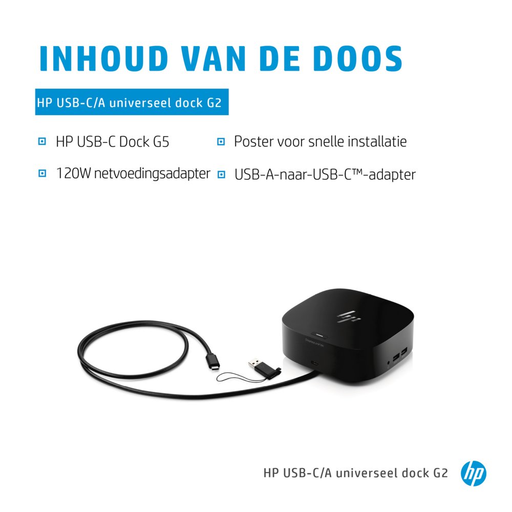 HP 26D32AA G5 | USB-C Docking Station | Dual 4K Display | 100W Power Delivery | Zwart - Afbeelding 13