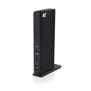 ACT AC7049 | USB-C/A Multiport Docking Station | 2x HDMI (2048x1152) + Ethernet + 6x USB + Audio | Zwart