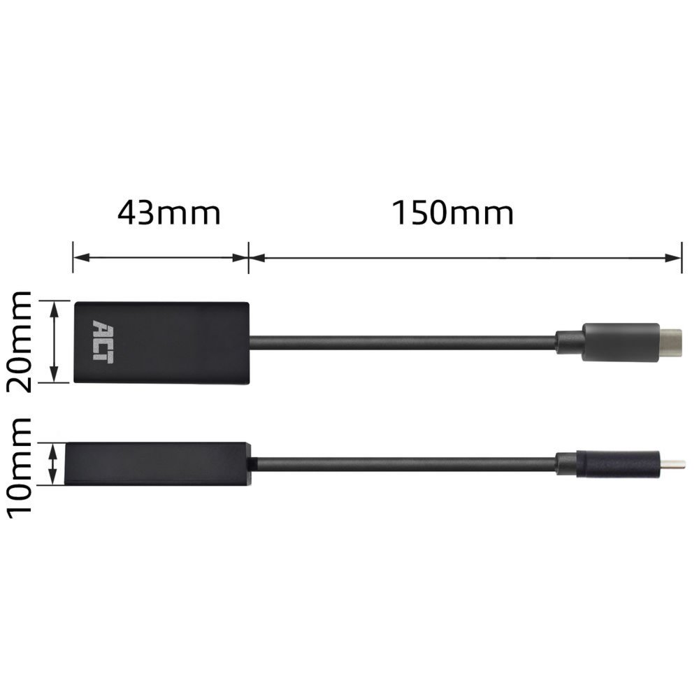 ACT AC7305 | USB-C naar HDMI Adapter | 0,15 m | Zwart - Afbeelding 7