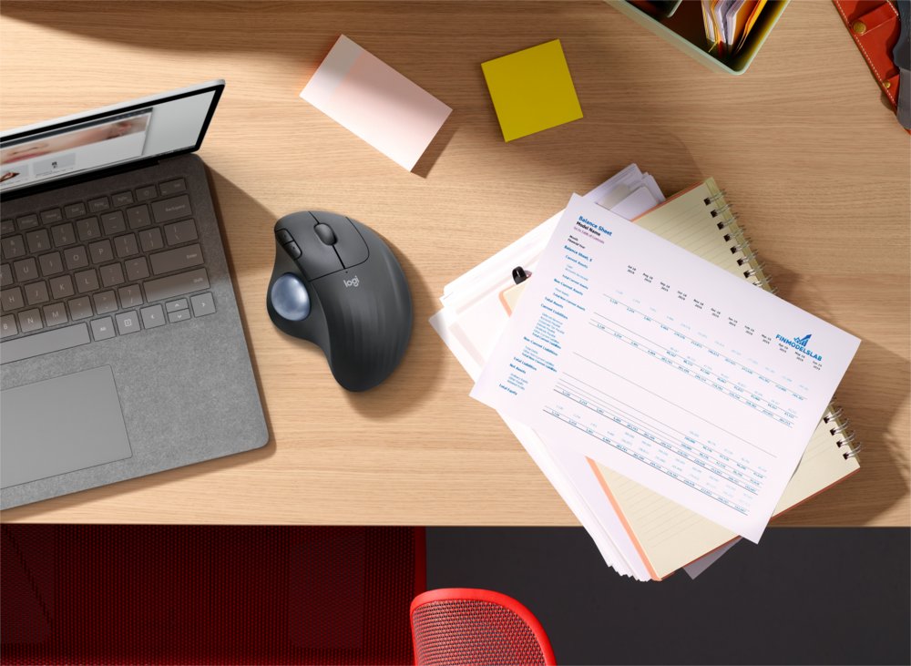 Logitech M575 Ergo Trackball for Business | Ergonomische Draadloze Muis | Rechtshandig | RF + Bluetooth | 2000 DPI | Grafiet - Afbeelding 9