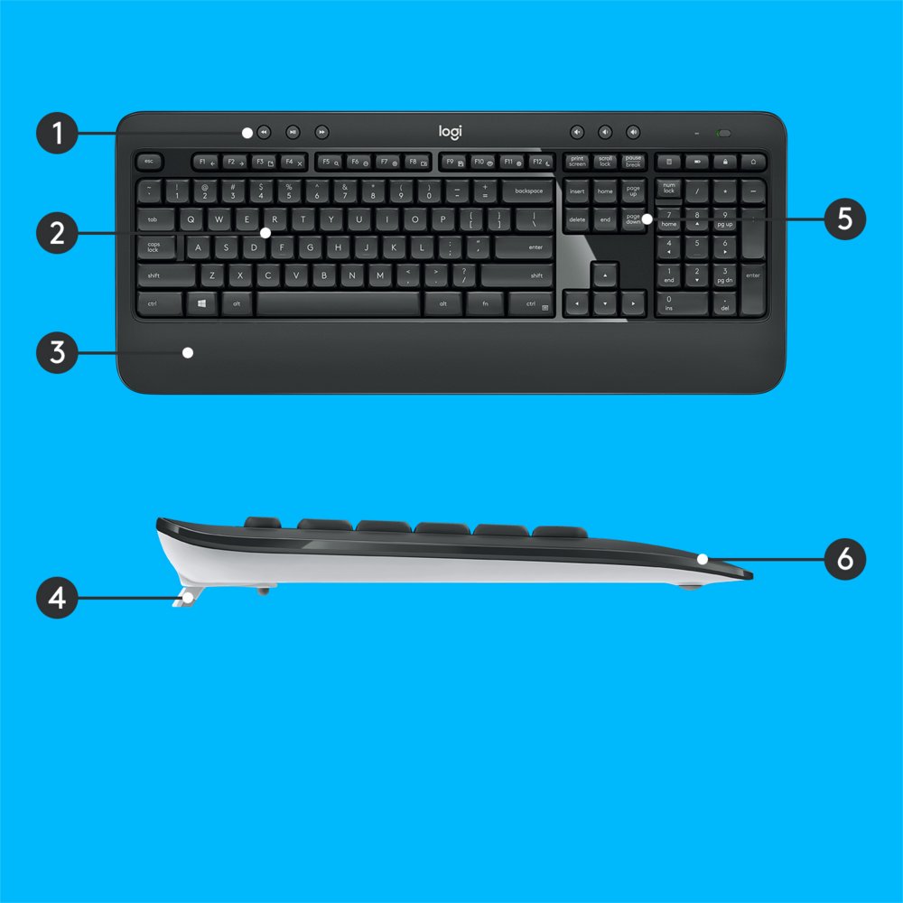 QWERTZ | Logitech MK540 Advanced | Draadloze Muis en Toetsenbordcombo | QWERTZ - Afbeelding 8