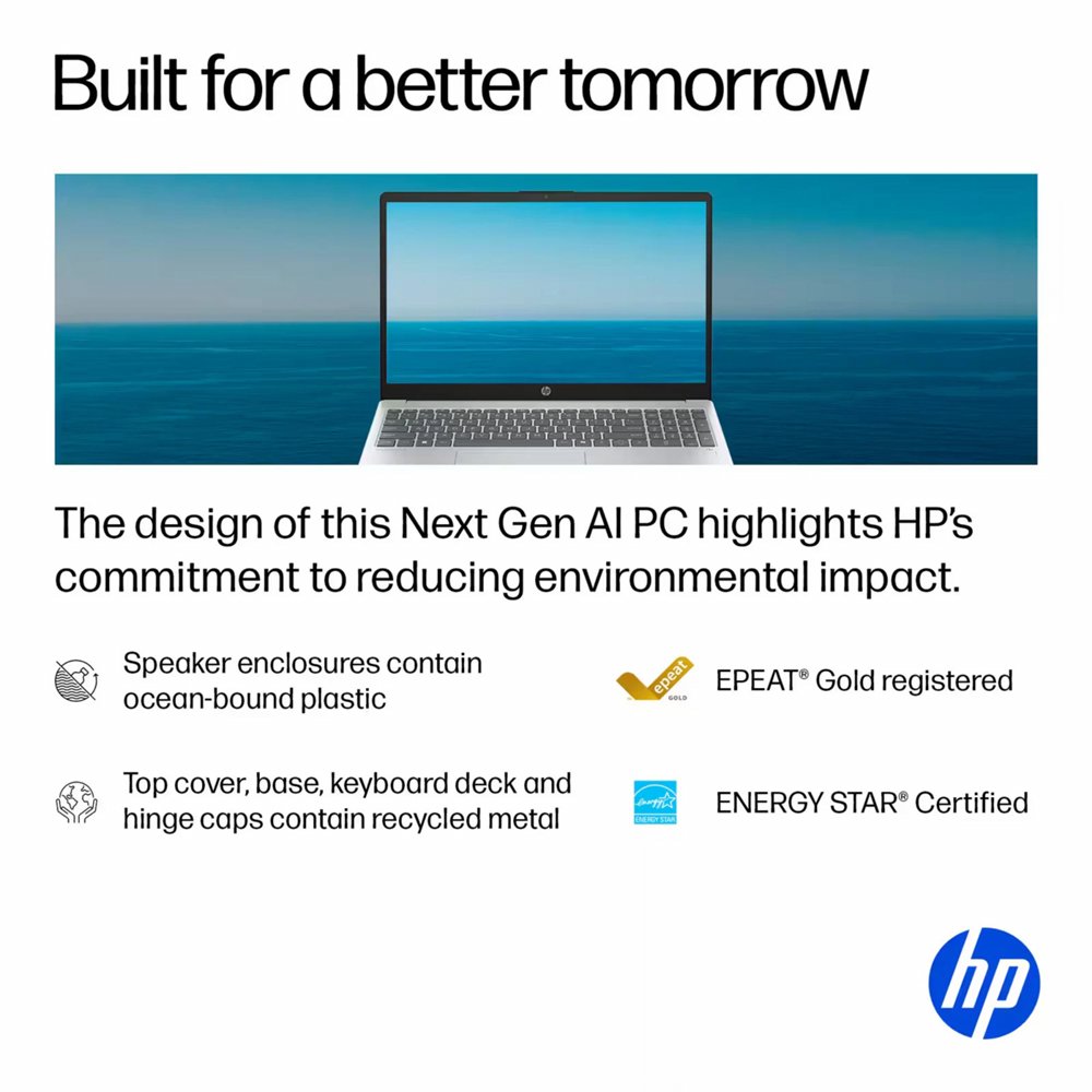 HP OmniBook 3 NGAI | 15.6" Full HD IPS Touch | AMD Ryzen AI 5 330 | 16GB DDR5 | 512GB SSD | Copilot+ | Windows 11 Home | Zilver - Afbeelding 3