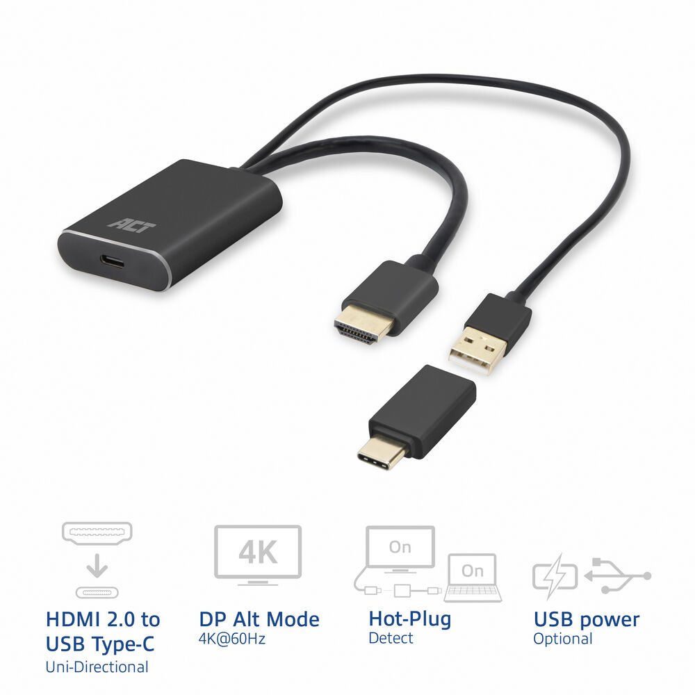 ACT AC7537 | HDMI naar USB Type C female adapter | 4K 60Hz - Afbeelding 6