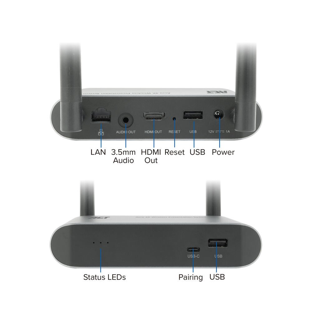 ACT Aero 4K Draadloos Presentatiesysteem (AC7960) | 4K (3840x2160) | USB-C | HDMI | Plug and Play | Multi User | Split Screen - Afbeelding 8