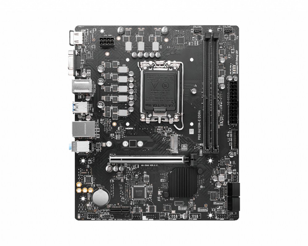 MSI PRO H610M-E | Socket LGA 1700 | Intel H610 | 2xDDR4 | Micro-ATX | Moederbord | RENEWED - Afbeelding 3
